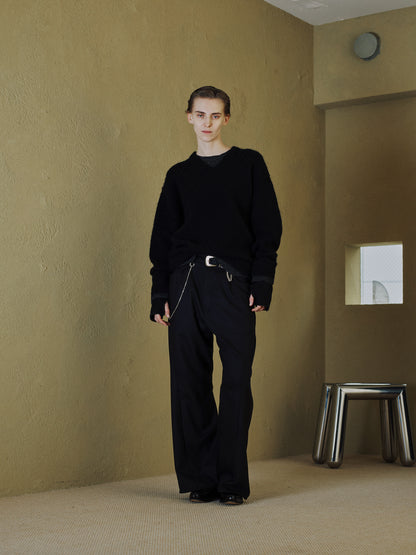 JIEDA　LAYERED MOHAIR V-NECK SWEATER