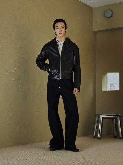 JIEDA　DRAPING LEATHER JACKET