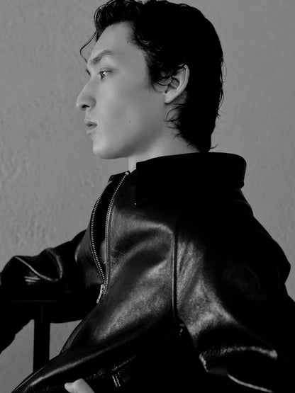 JIEDA　DRAPING LEATHER JACKET
