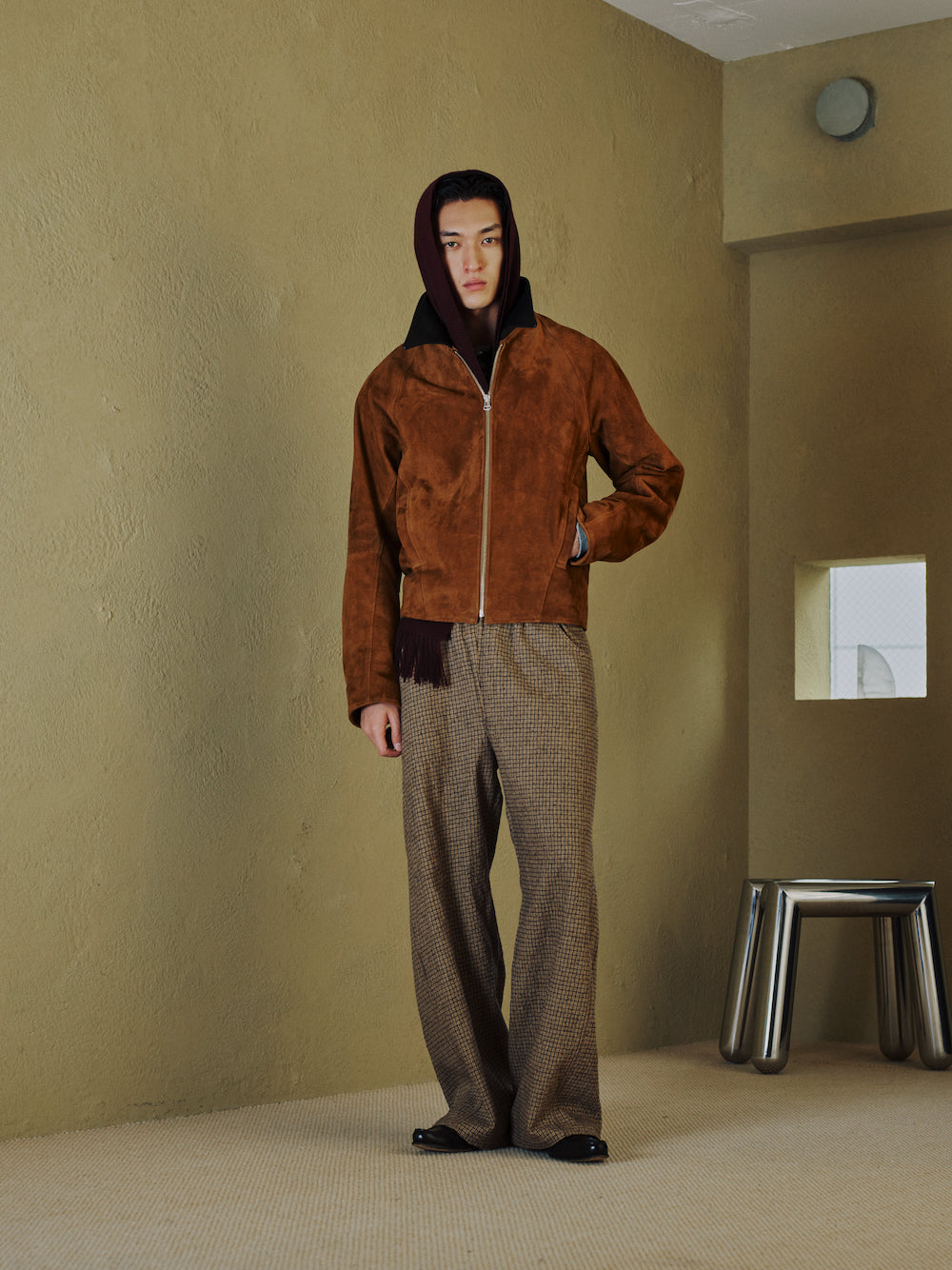 JIEDA　NUBUCK DRAPING LEATHER JACKET