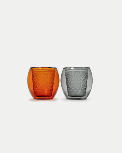 goyemon　KIRIKO × DOUBLE WALL GLASS “ Fuwan ” / KOHAKU・KOKUYOU