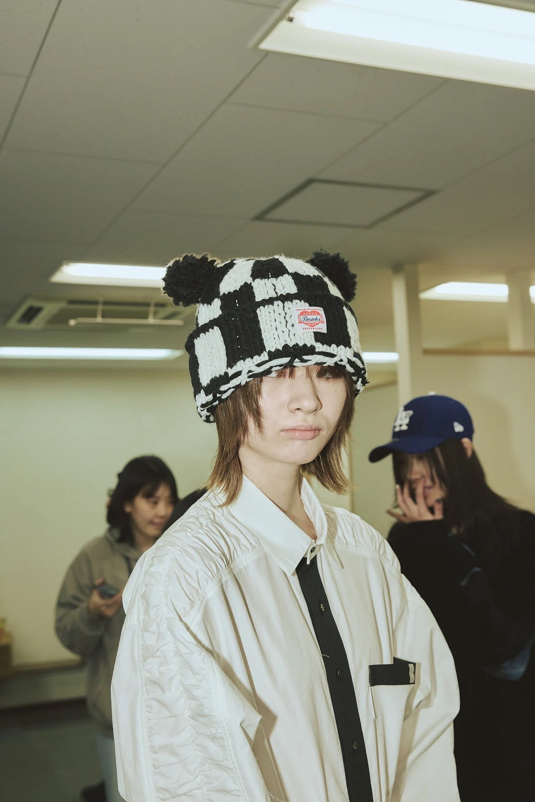 BASICKS　CHECKERED FLAG BEAR BEANIE