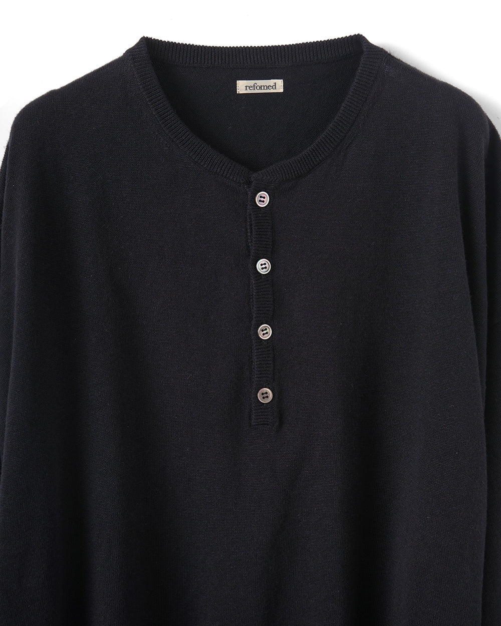 refomed　OLD MAN HENLEY NECK KNIT