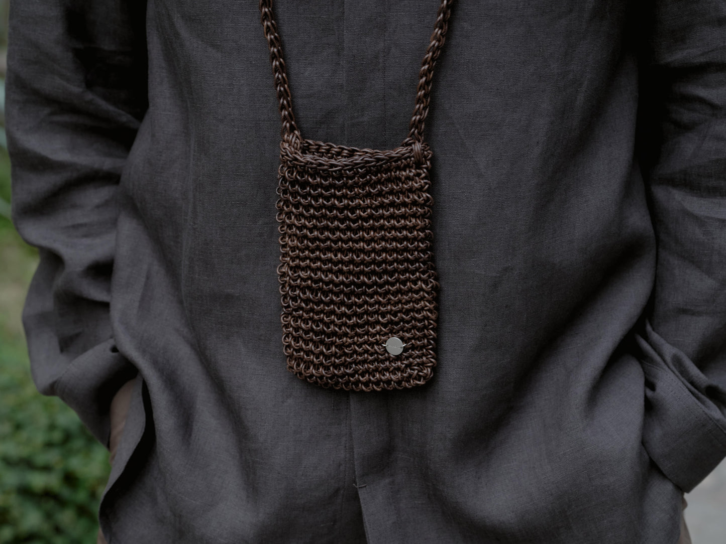 AMOMENTO　MINI HANDMADE LEATHER NET BAG