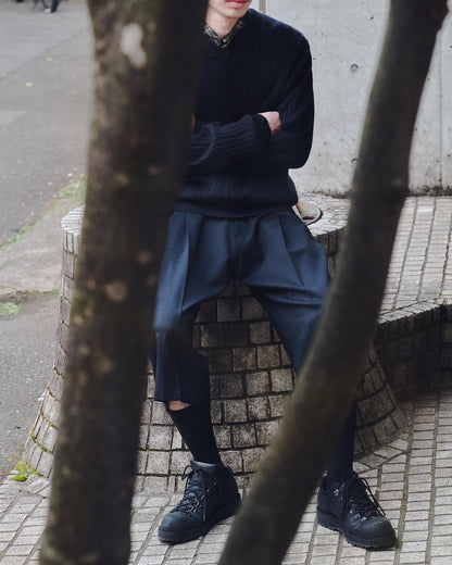 RICE NINE TEN　THREE QUARTER WOOL 2TUCK TROUSERS