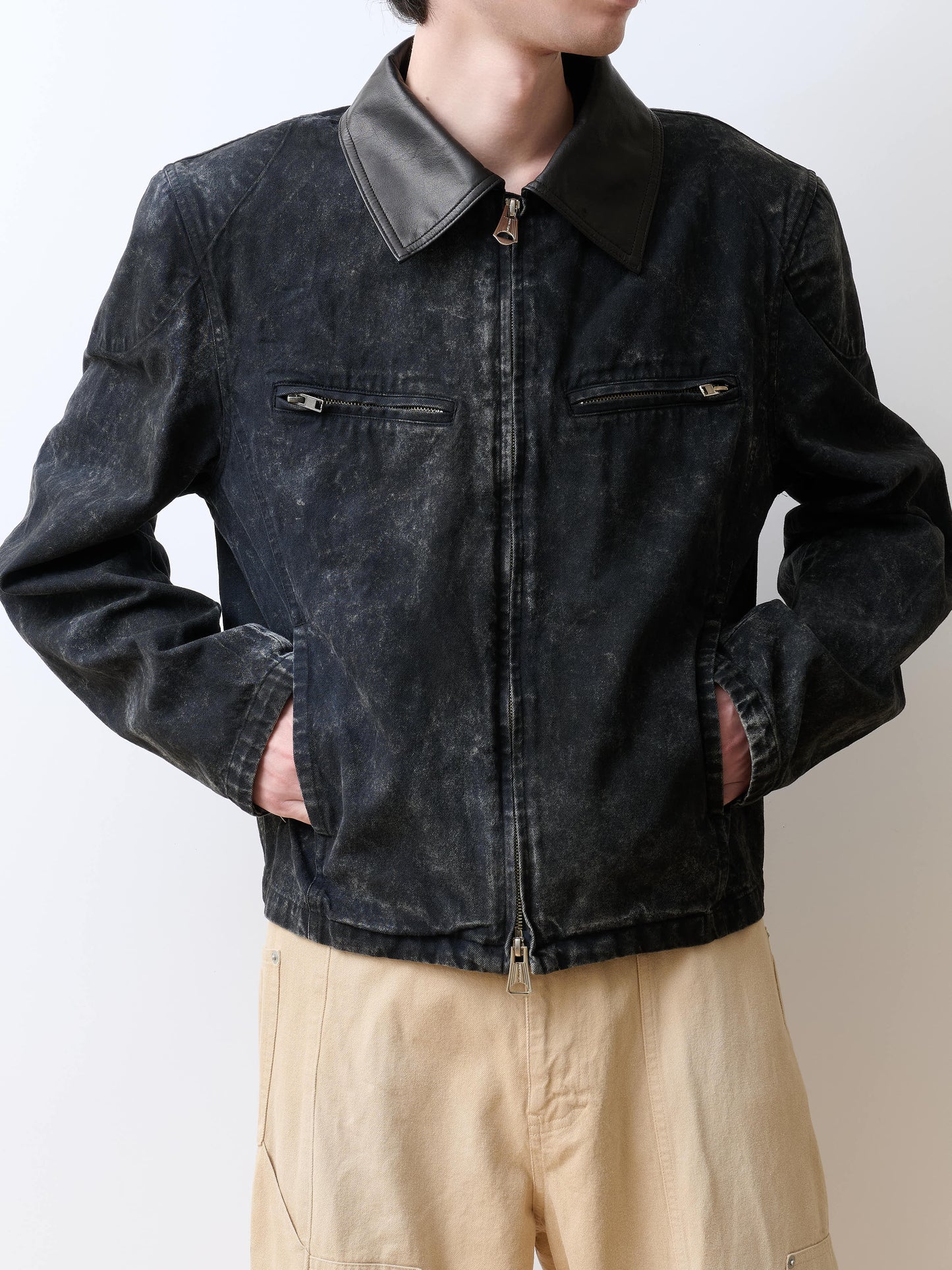 BASICKS　Dirty Motorcycle Denim Jacket
