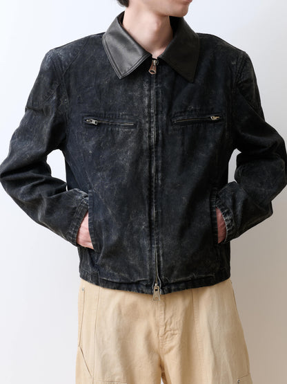 BASICKS　Dirty Motorcycle Denim Jacket