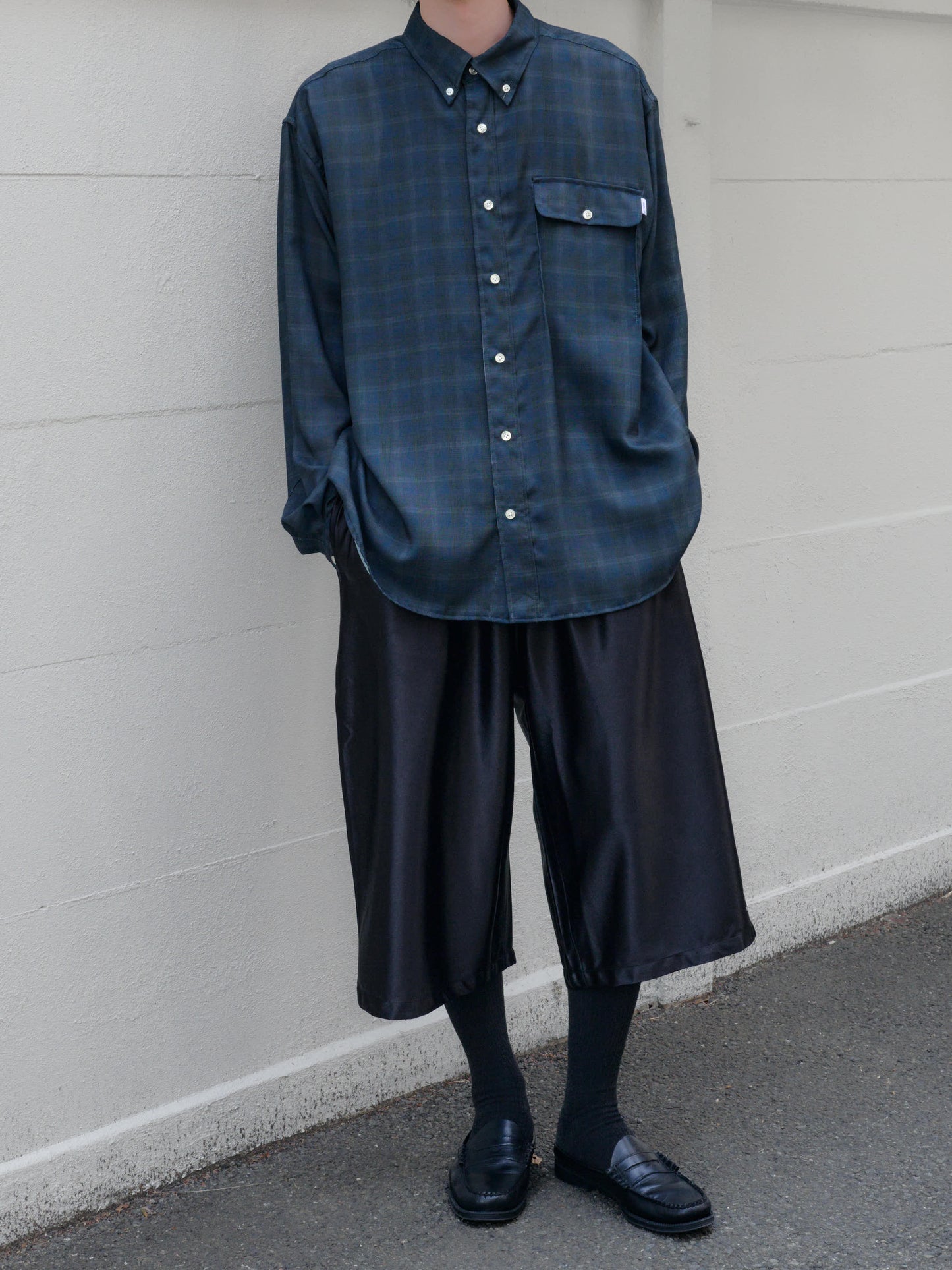 elephant TRIBAL fabrics　ON THE WAY CHECK SHIRT