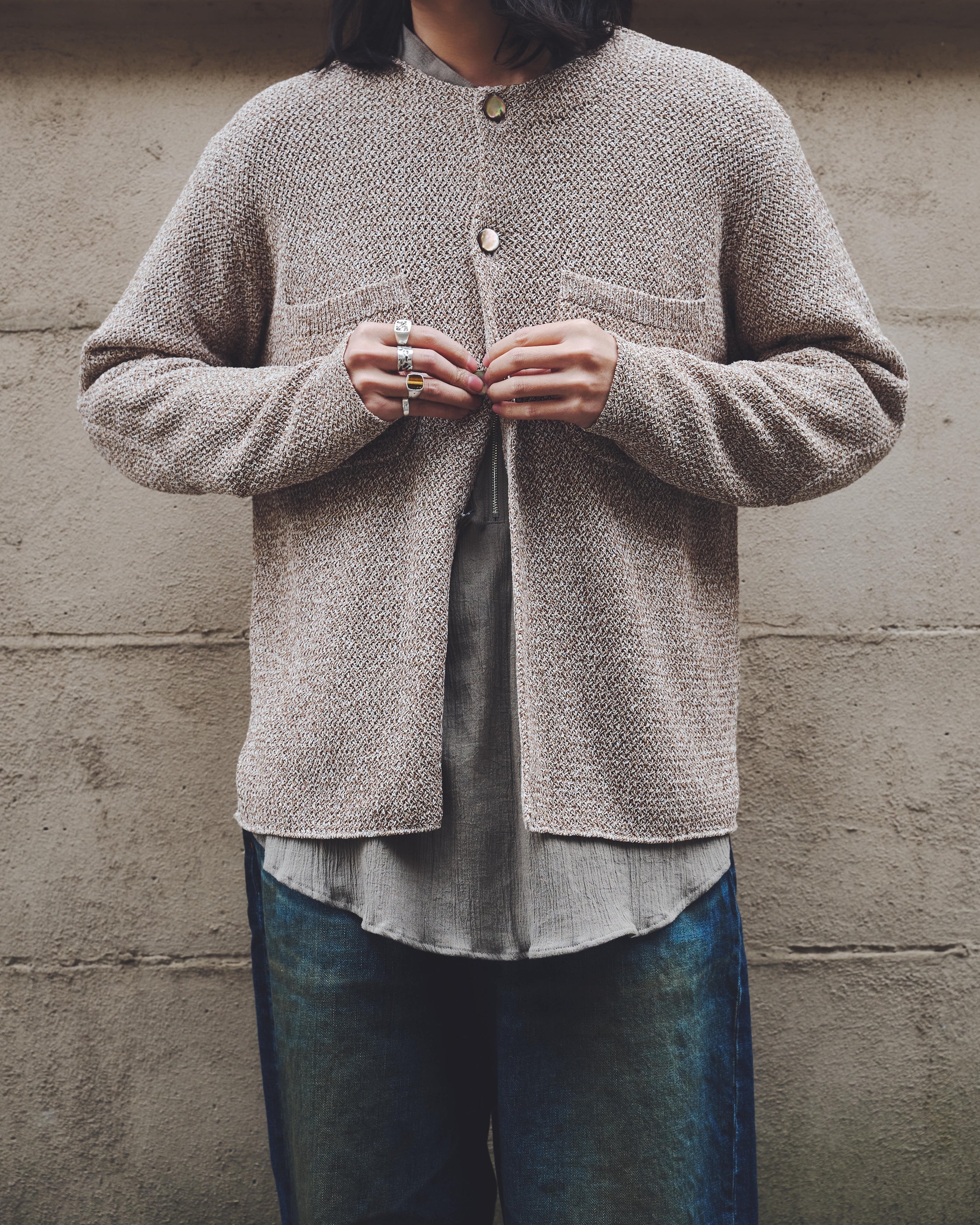 ANCELLM CREPE HALF ZIP SHIRT – KIKUNOBU