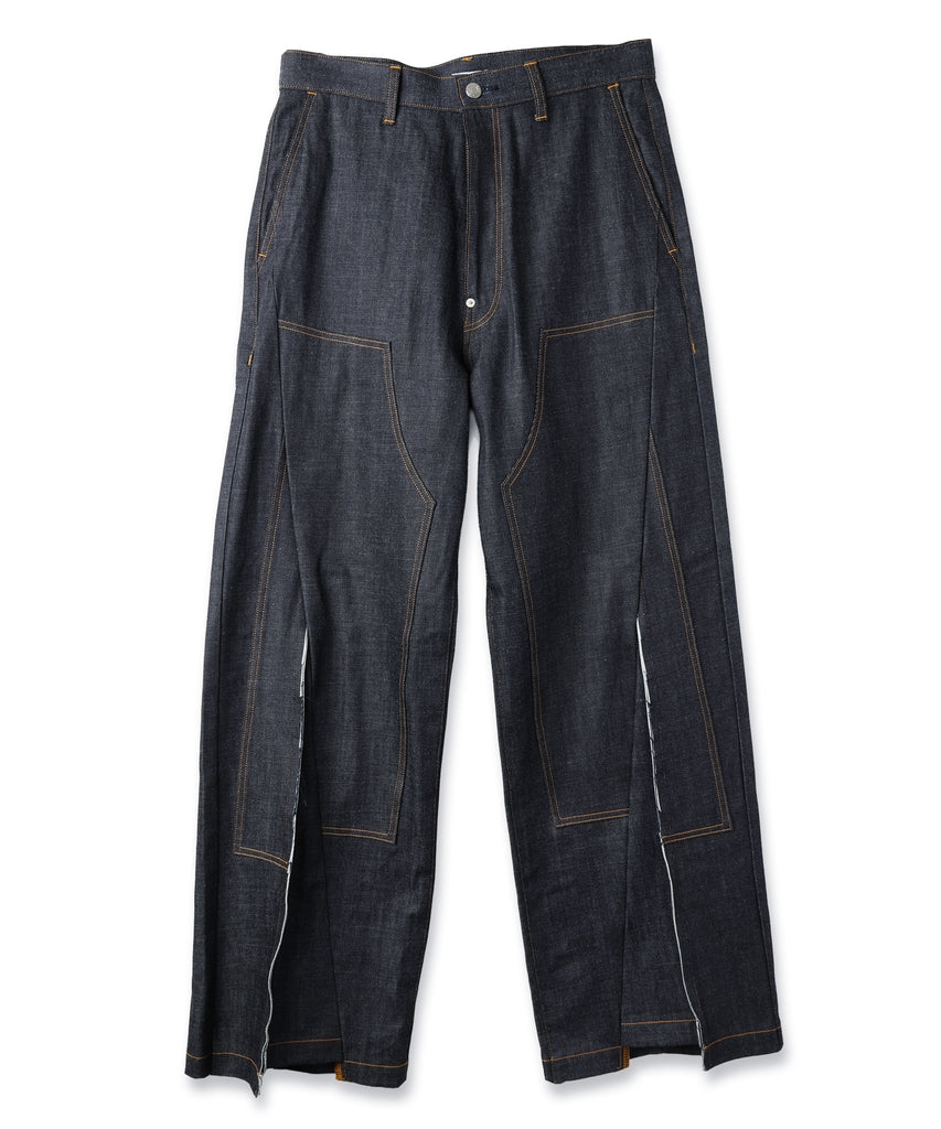 JIEDA　CUT OFF DOUBLE KNEE DENIM PANTS