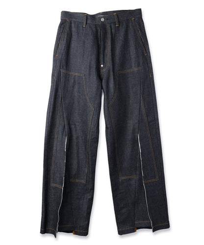 JIEDA　CUT OFF DOUBLE KNEE DENIM PANTS