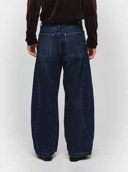 JIEDA　VINTAGE-FEEL DRAPED DENIM PANTS