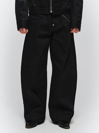 JIEDA　DRAPING DENIM PANTS