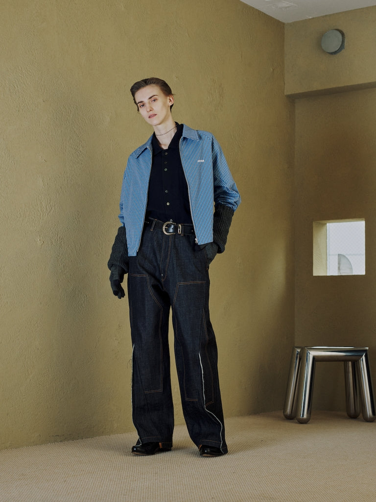 JIEDA　CUT OFF DOUBLE KNEE DENIM PANTS