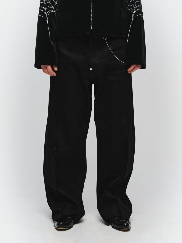JIEDA　CUT OFF DOUBLE KNEE DENIM PANTS