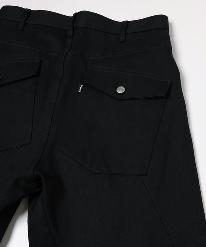 JIEDA　ENGINEERED DRAPING FLARE DENIM PANTS