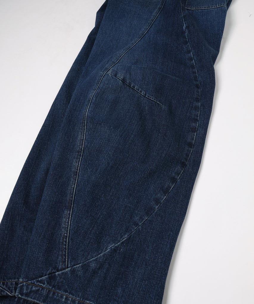 JIEDA　VINTAGE-FEEL DRAPED DENIM PANTS