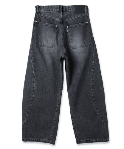 JIEDA　VINTAGE-FEEL DRAPED DENIM PANTS