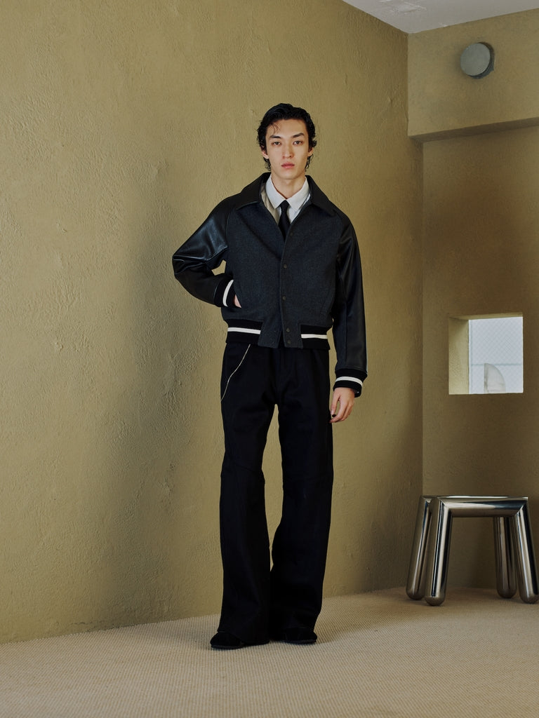 JIEDA　ENGINEERED DRAPING FLARE DENIM PANTS