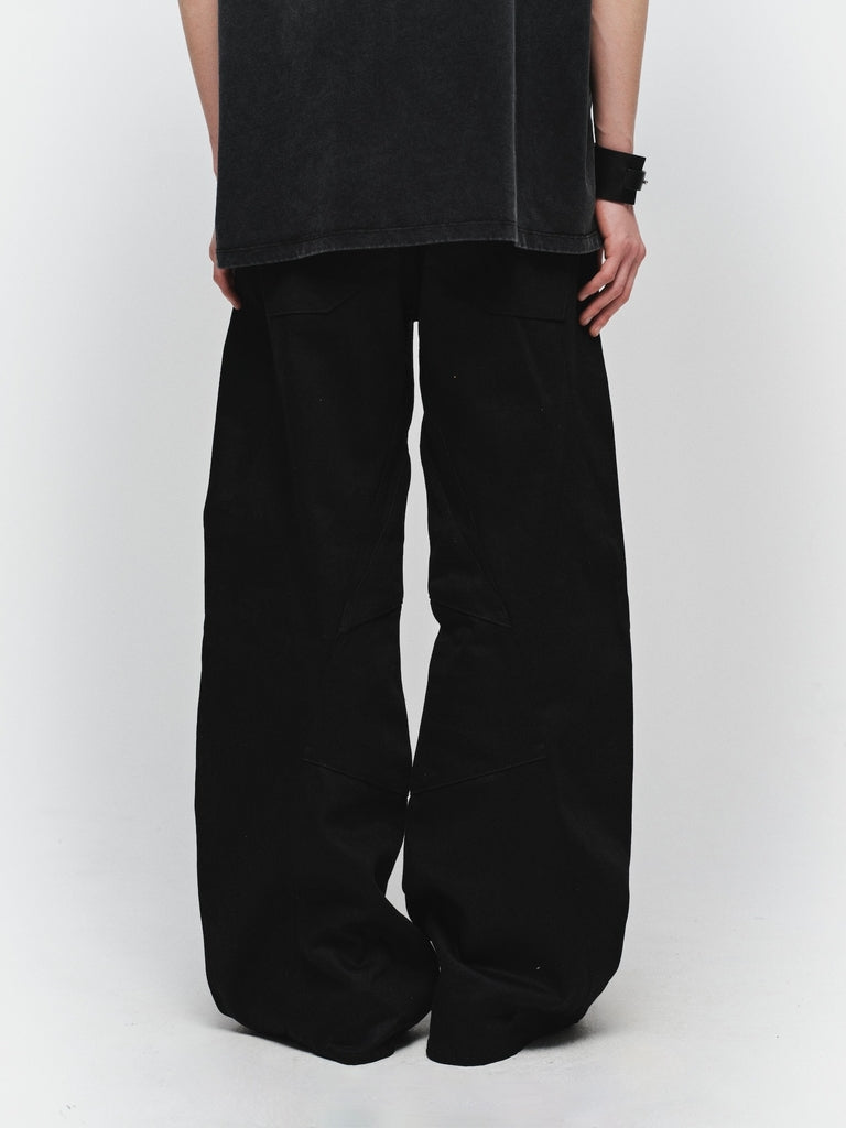 JIEDA　ENGINEERED DRAPING FLARE DENIM PANTS