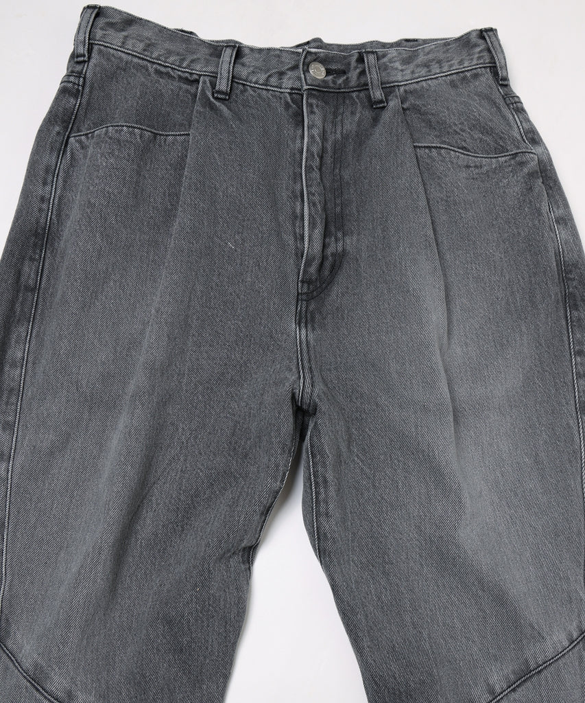 JIEDA　USED WASH ENGINEERED DRAPED FLARE DENIM PANTS
