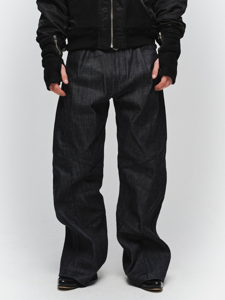 JIEDA　ENGINEERED DRAPING FLARE DENIM PANTS