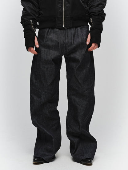 JIEDA　ENGINEERED DRAPING FLARE DENIM PANTS