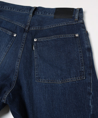 JIEDA　VINTAGE-FEEL DRAPED DENIM PANTS
