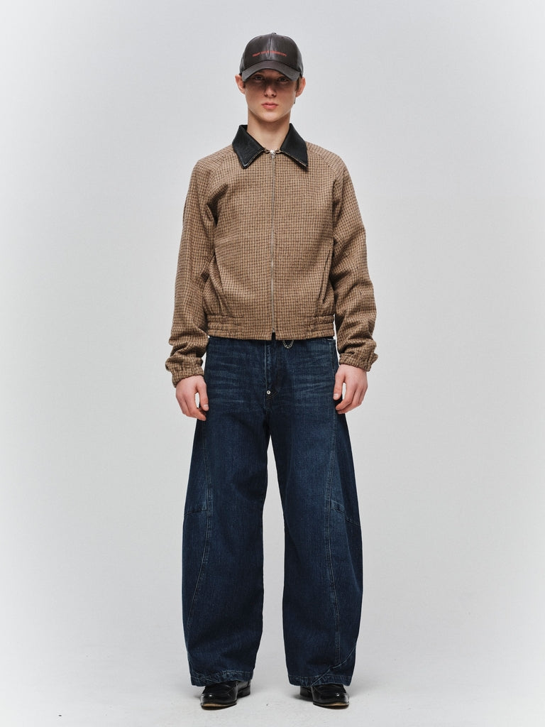 JIEDA　VINTAGE-FEEL DRAPED DENIM PANTS