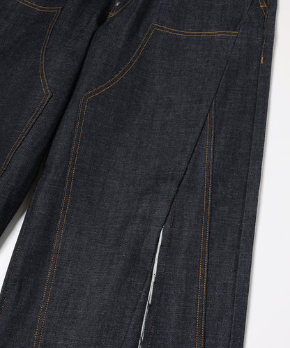 JIEDA　CUT OFF DOUBLE KNEE DENIM PANTS