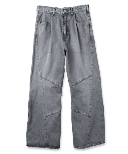 JIEDA　USED WASH ENGINEERED DRAPED FLARE DENIM PANTS