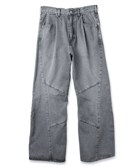 JIEDA　USED WASH ENGINEERED DRAPED FLARE DENIM PANTS