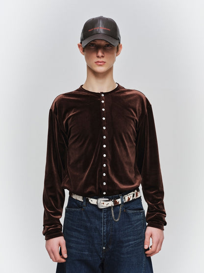 JIEDA　VELOR SNAP CARDIGAN