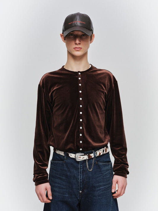JIEDA　VELOR SNAP CARDIGAN