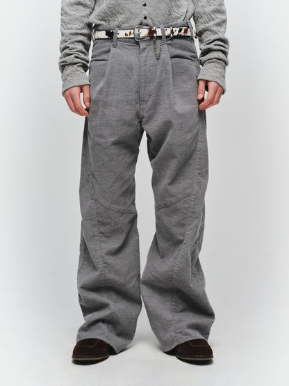 JIEDA　ENGINEERED DRAPING FLARE CORDUROY PANTS