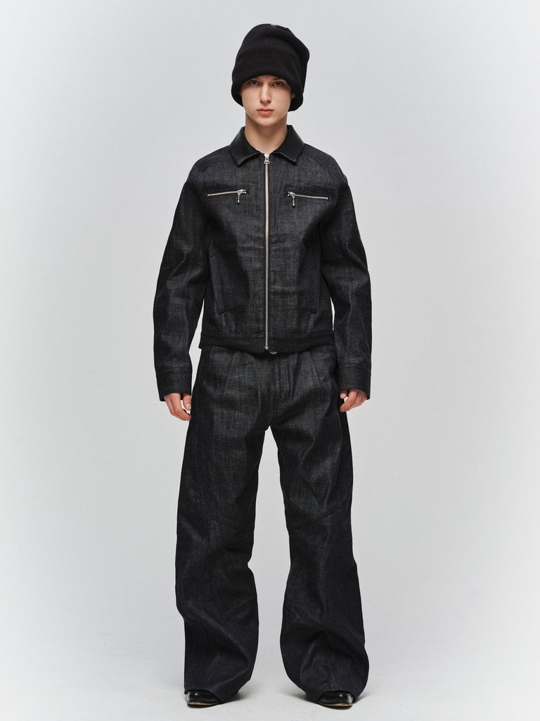 JIEDA　ENGINEERED DRAPING FLARE DENIM PANTS