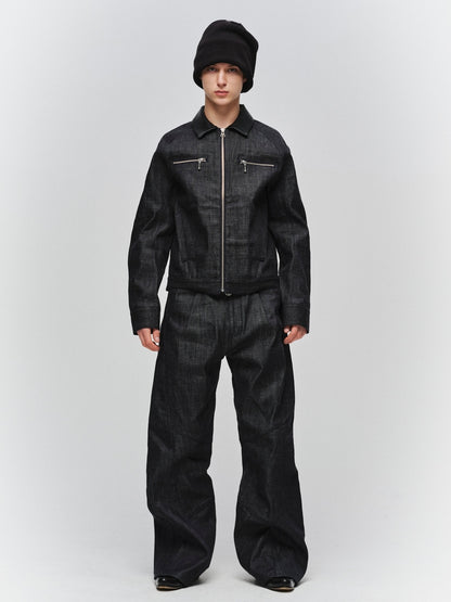 JIEDA　ENGINEERED DRAPING FLARE DENIM PANTS