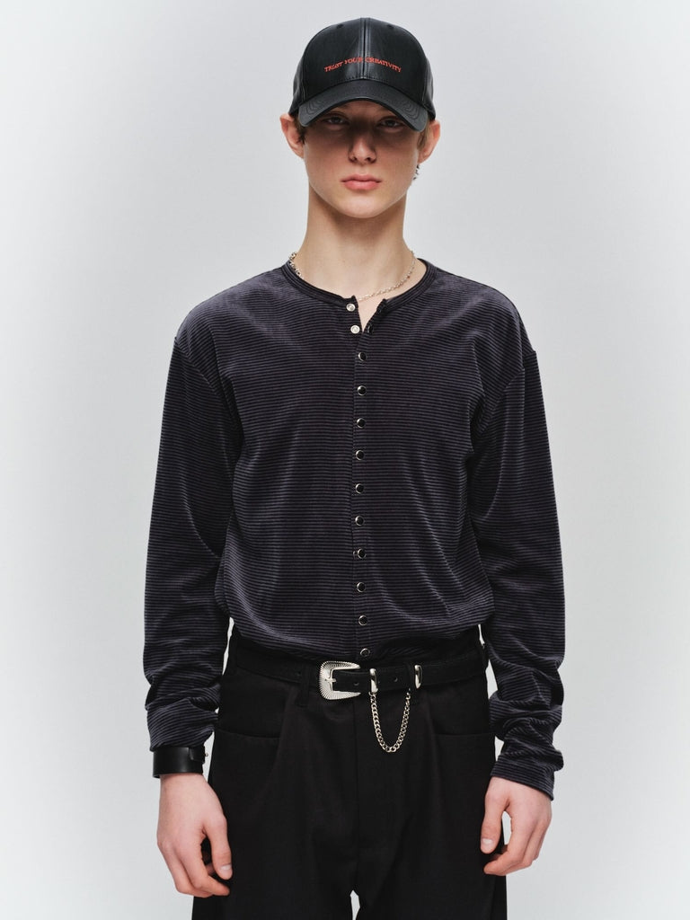 JIEDA　VELOR SNAP CARDIGAN