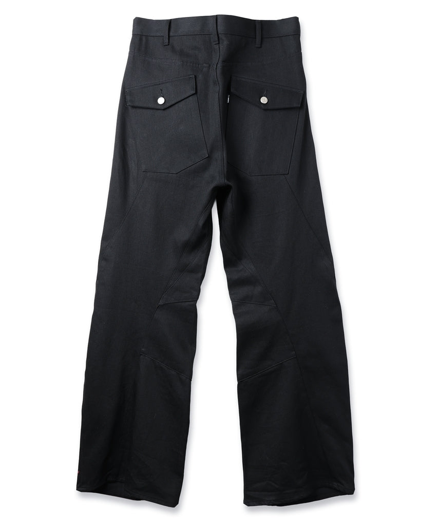 JIEDA　ENGINEERED DRAPING FLARE DENIM PANTS
