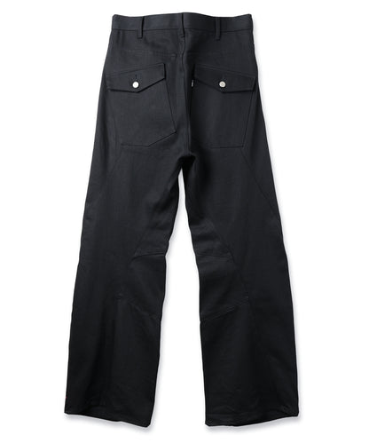 JIEDA　ENGINEERED DRAPING FLARE DENIM PANTS
