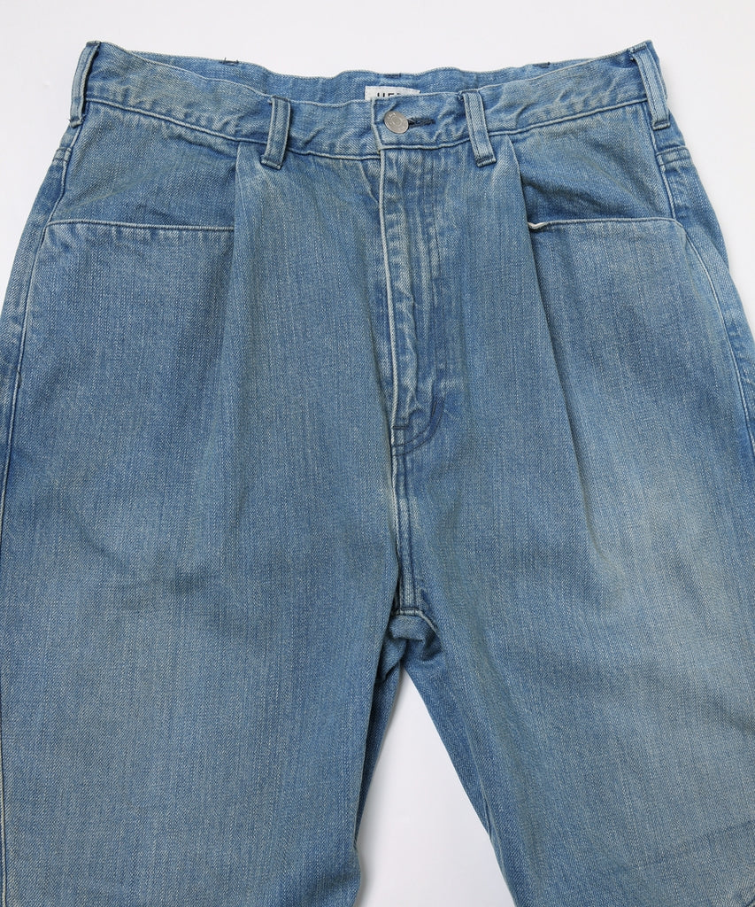 JIEDA　USED WASH ENGINEERED DRAPED FLARE DENIM PANTS