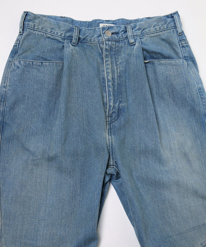 JIEDA　USED WASH ENGINEERED DRAPED FLARE DENIM PANTS