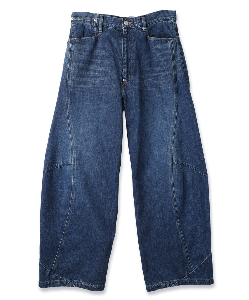 JIEDA　VINTAGE-FEEL DRAPED DENIM PANTS