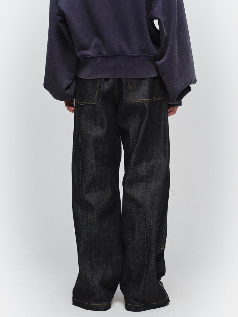 JIEDA　CUT OFF DOUBLE KNEE DENIM PANTS