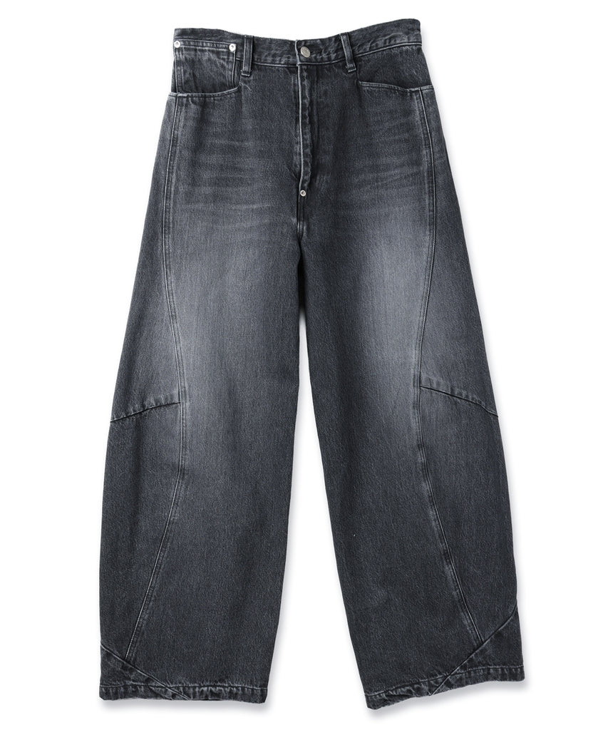 JIEDA　VINTAGE-FEEL DRAPED DENIM PANTS