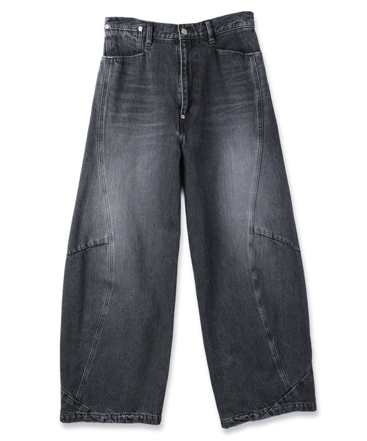 JIEDA　VINTAGE-FEEL DRAPED DENIM PANTS