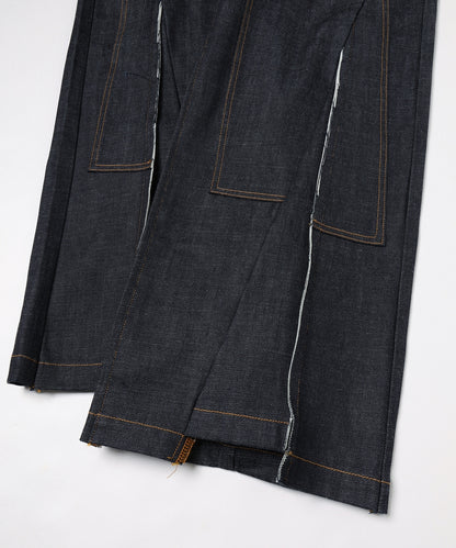 JIEDA　CUT OFF DOUBLE KNEE DENIM PANTS
