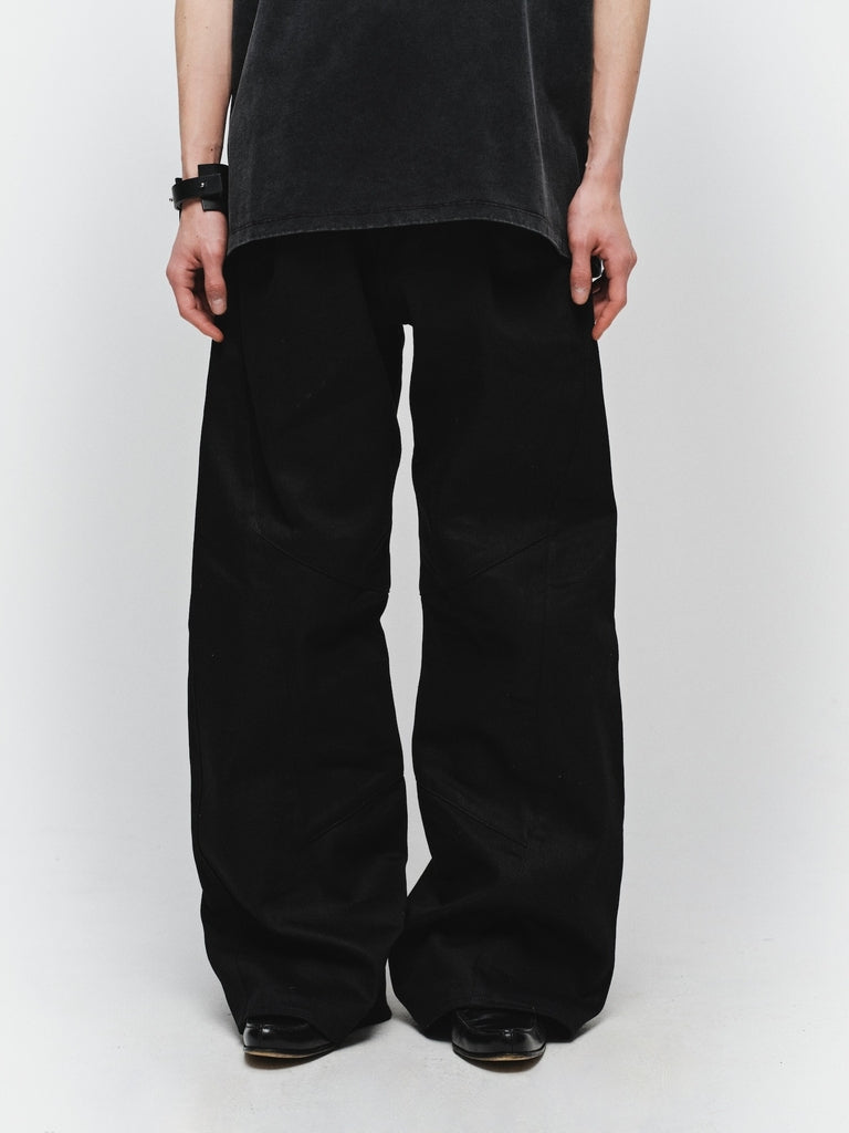JIEDA　ENGINEERED DRAPING FLARE DENIM PANTS