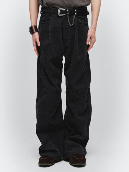 JIEDA　ENGINEERED DRAPING FLARE CORDUROY PANTS