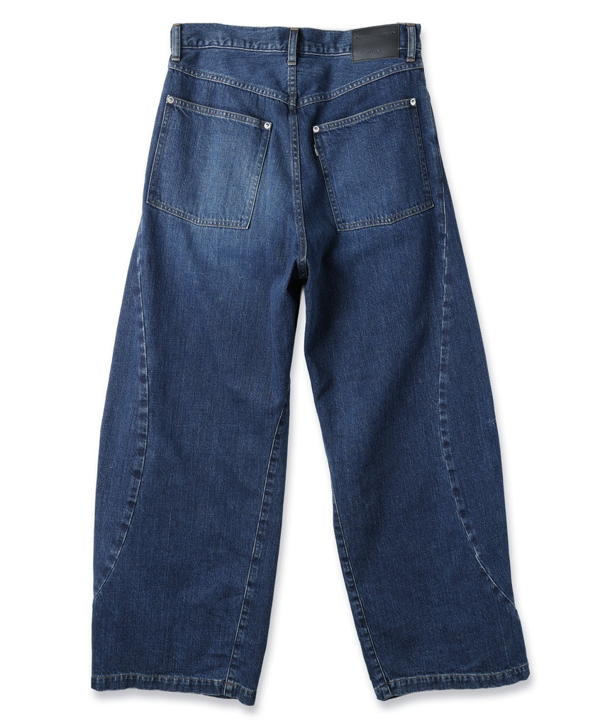 JIEDA　VINTAGE-FEEL DRAPED DENIM PANTS